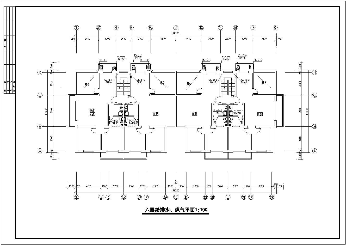 某六层经济住宅建筑全套水施详细方案设计施工CAD图纸