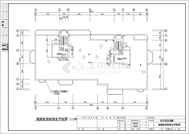 某经济住宅标准层机房水施详细方案设计施工CAD图纸-图一