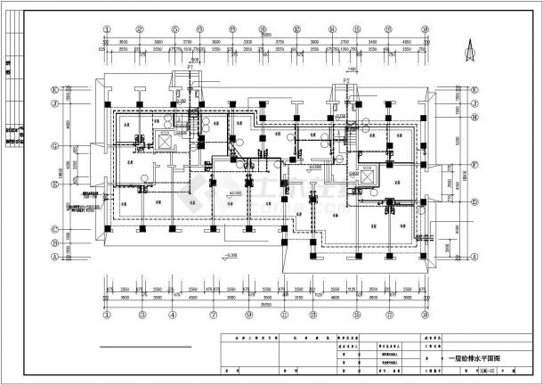 某经济住宅标准层机房水施详细方案设计施工CAD图纸-图二