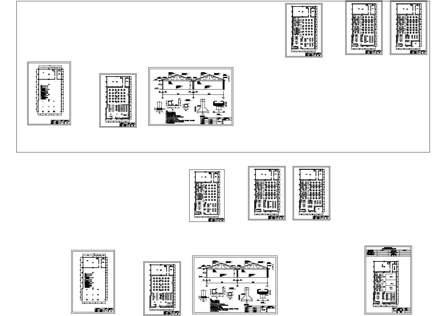 某地340平米超市卖场全套施工设计cad图纸（含布局图）