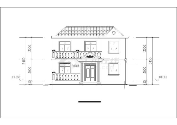 占地98平米2层砖混结构单体别墅平立剖面设计CAD图纸（含效果图）-图一