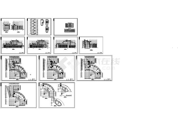 某地4层局部6层商业城全套建施cad图纸【平立剖 楼梯】-图一