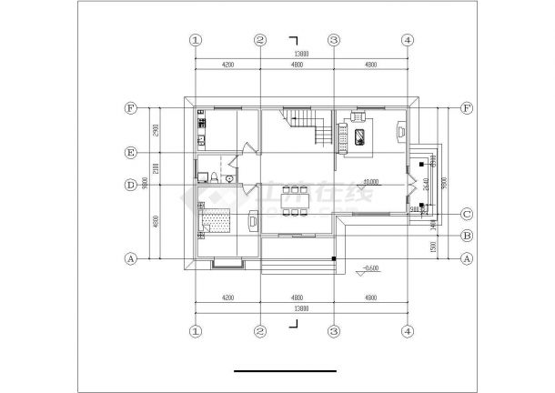 288平米2层框混结构单体别墅平立剖面设计CAD图纸（含效果图）-图一