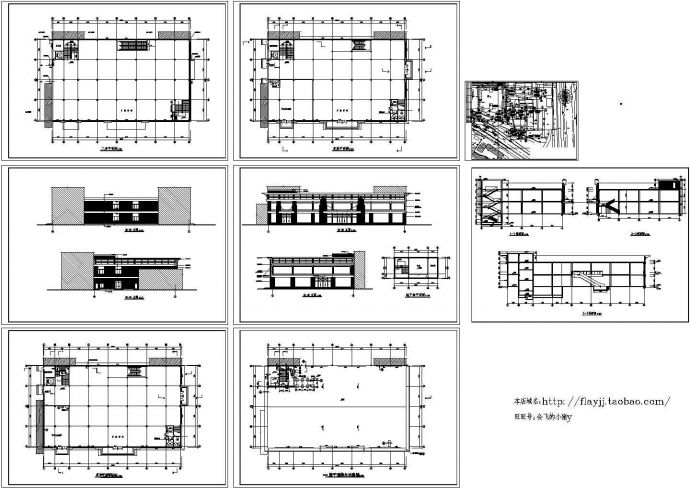 地下1（机房层）地上2层小超市全套建筑施工图【平立剖】_图1