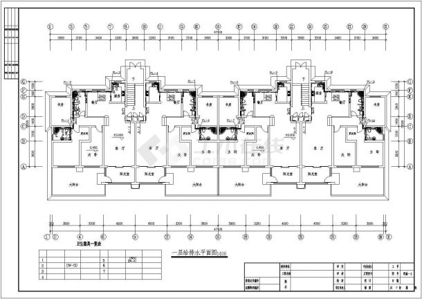 某带阁楼建筑给排水系统详细方案设计施工CAD图纸（含设计说明）-图二