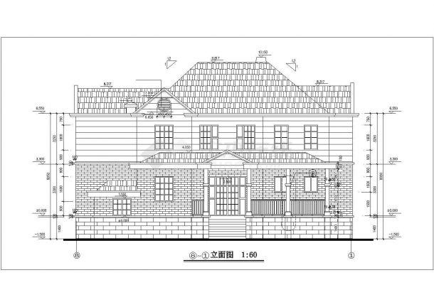 350平米2层框混结构乡村别墅全套平立剖面设计CAD图纸（含地下室）-图一