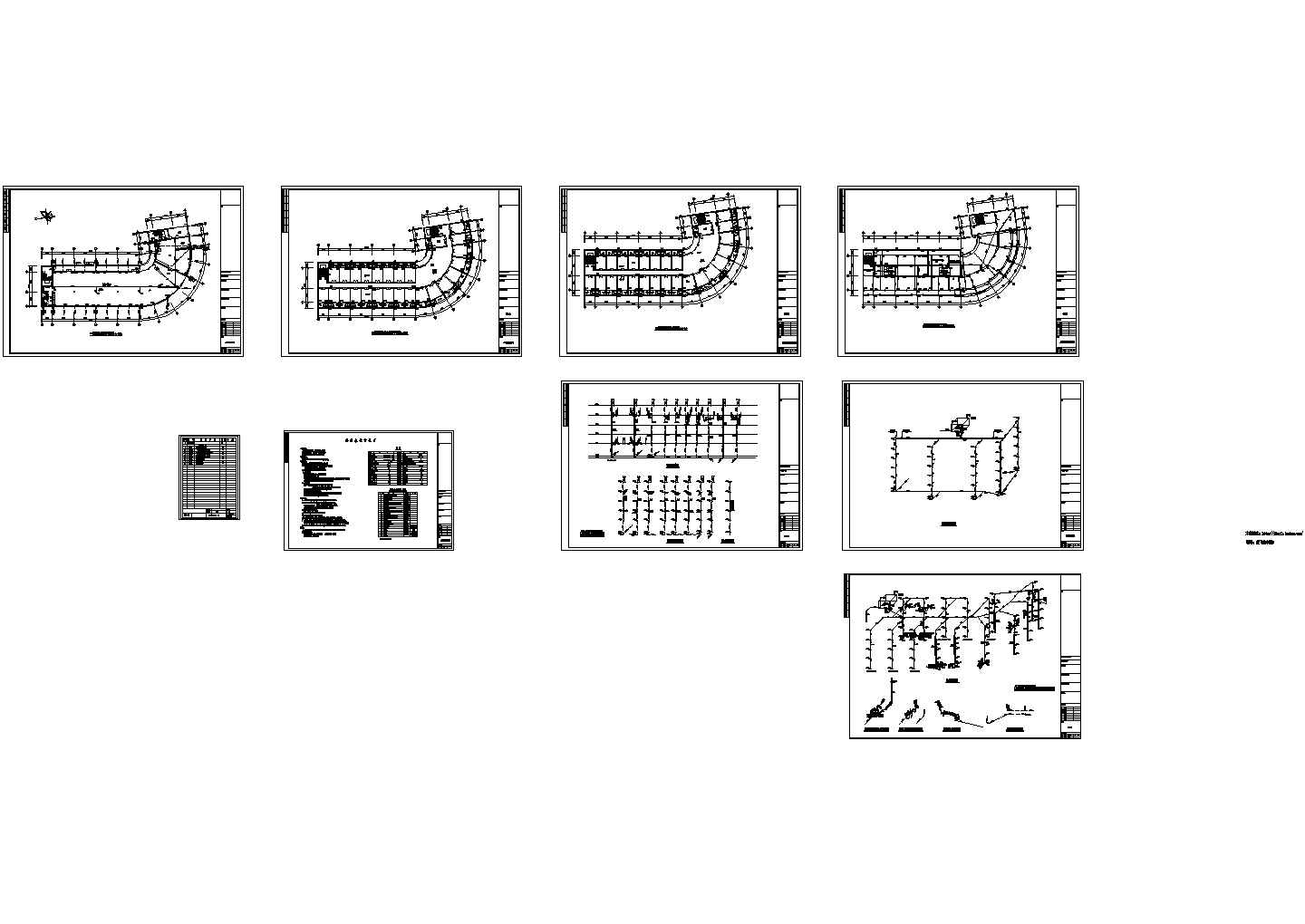 某地5层J型宿舍楼水施全套图纸（含各层给排水消防平面 给排水设计说明）