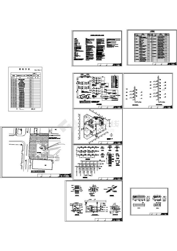 办公楼设计_某办公楼空调工程地源热泵空调系统制冷机房设计cad全套施工图（含设计说明）-图一