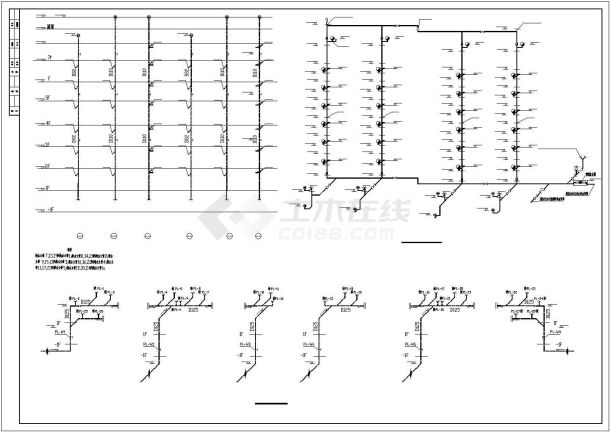 某小区多层建筑给排水方案设计施工CAD图纸（含设计说明）-图一