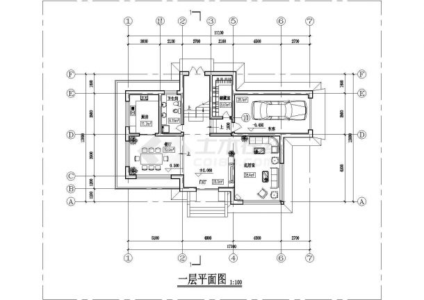 某地区独立式高级别墅方案设计施工CAD图纸（含效果图）-图二