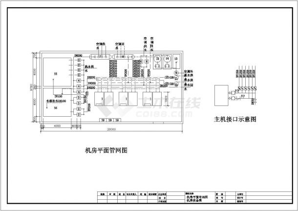 中央空调制冷主机站设计cad图-图一