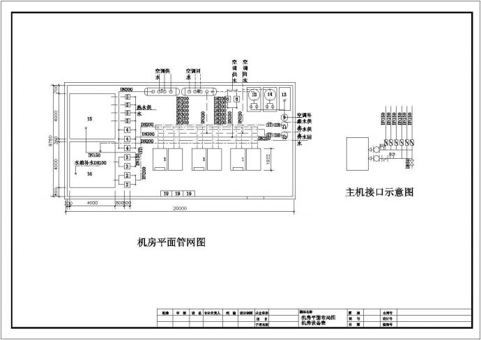 中央空调制冷主机站设计cad图_图1