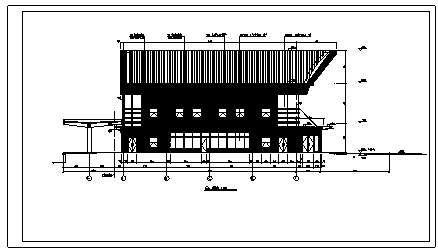 某市二层现代风格铁路枢纽站建筑施工cad图_铁路枢纽站施工-图一