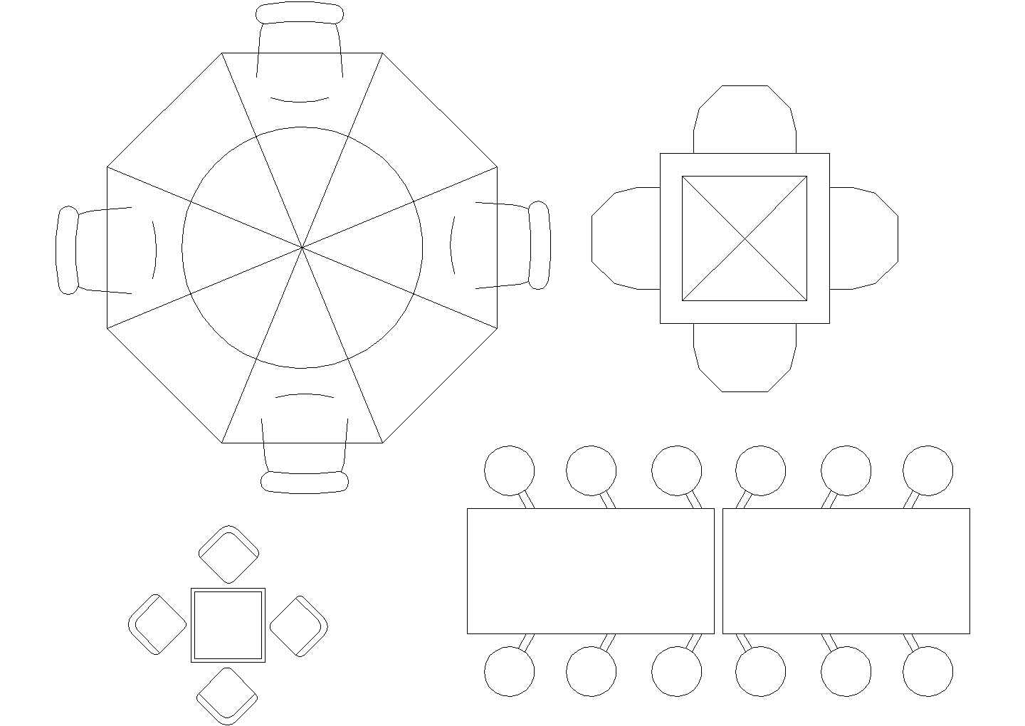 餐桌平面图CAD施工图设计