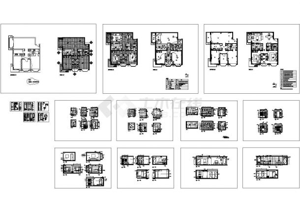 某样板房室内装修设计cad全套方案图纸（甲级院设计）-图一