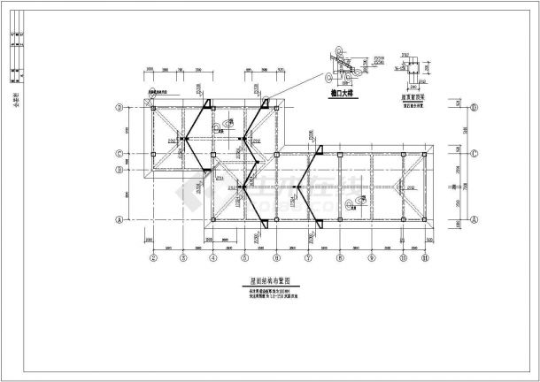 某银行分行建筑结构设计CAD-图一