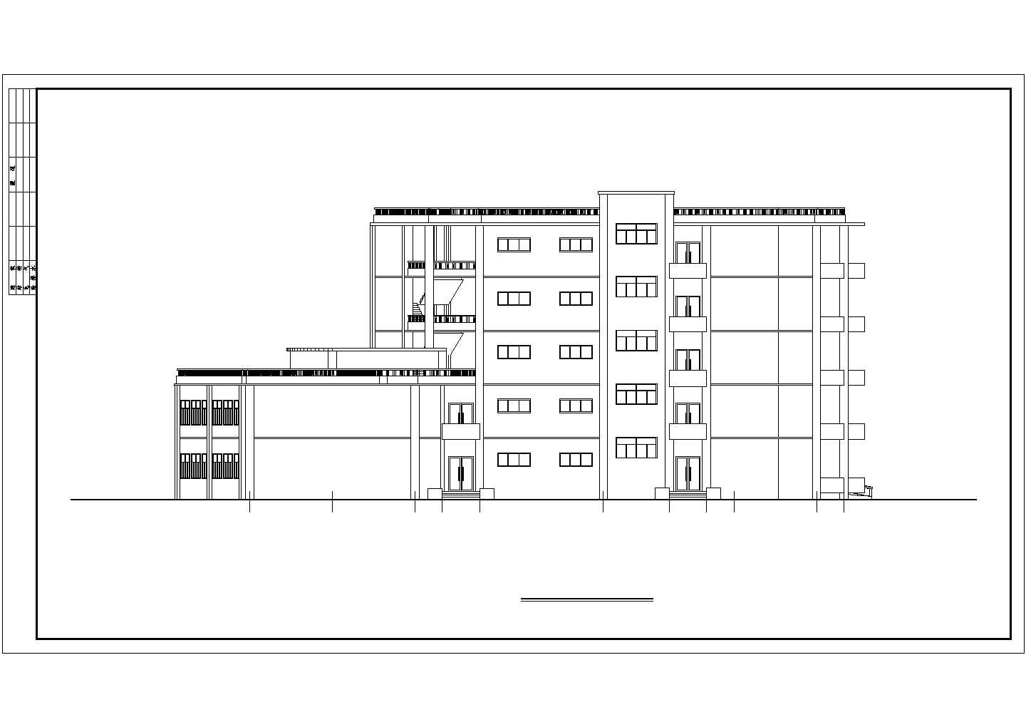 5层学校教学楼扩出图CAD