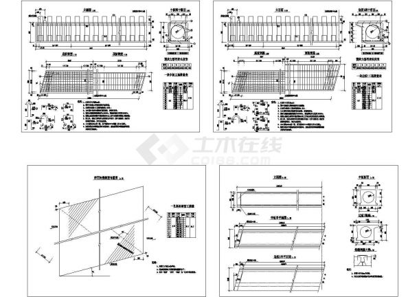 20米斜空心板桥施工cad图，共四张-图一