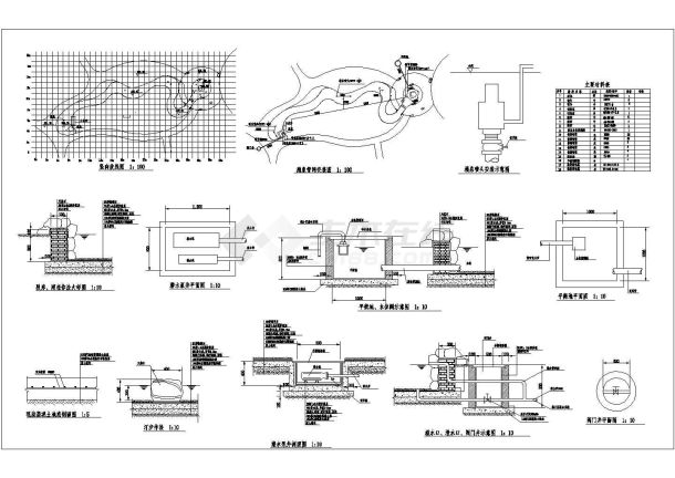 溪流景观施工图-图一
