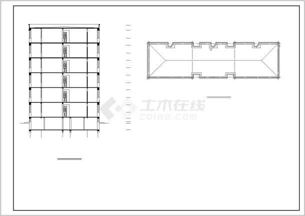 某工业园区多层职工宿舍住宅楼全套建筑设计cad图纸-图一