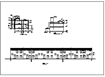 商住楼设计_某市三层中式仿古街商住楼建筑施工cad图（带效果图）-图一