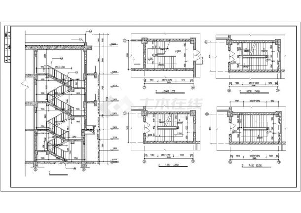 某建筑楼楼梯CAD示意图-图一