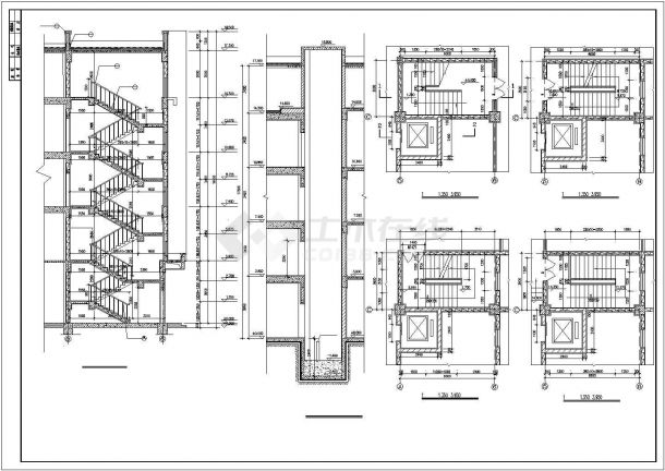 某建筑楼楼梯CAD示意图-图二