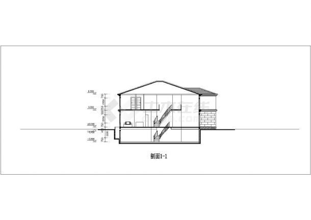 太原市某村镇227平米2层混合结构独立别墅平立剖面设计CAD图纸-图一