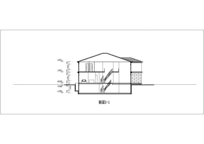 太原市某村镇227平米2层混合结构独立别墅平立剖面设计CAD图纸_图1