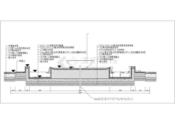 某喷泉水体结构CAD图-图二