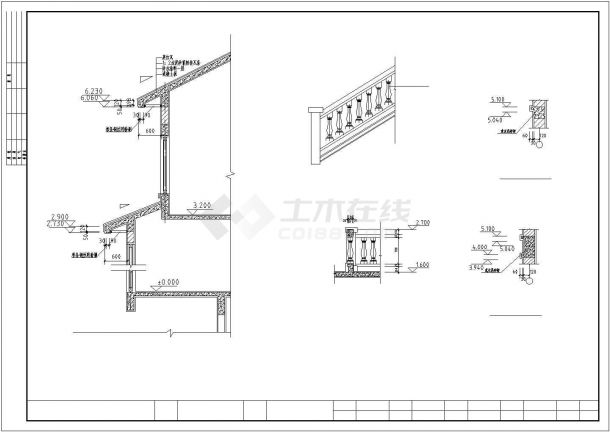 某别墅区294平米2层砖混结构私人别墅平立剖面设计CAD图纸-图二