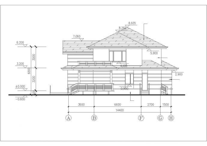 282平米2层混合结构单体私人别墅平立面设计CAD图纸（含效果图）_图1