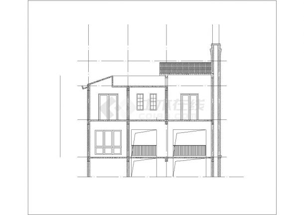 305平米2层框架结构私人别墅全套平立剖面设计CAD图纸（含效果图）-图二