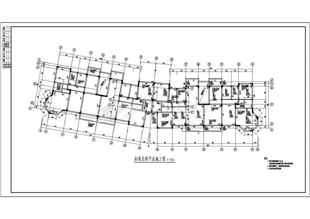 武汉某组团住宅结构图纸CAD-图二
