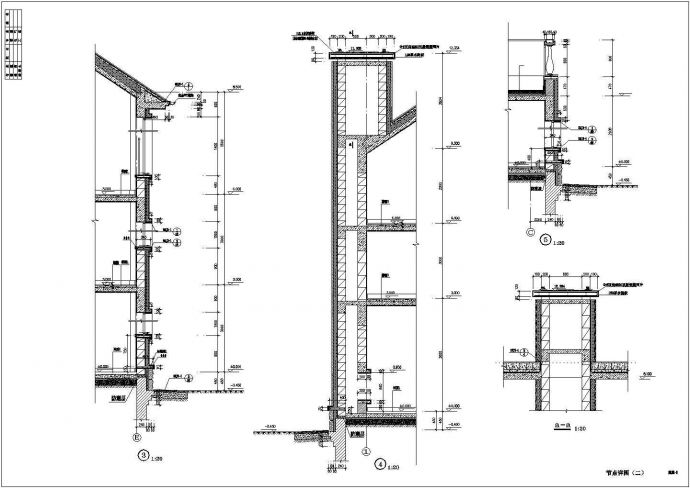 武汉市某村镇450平米3层框混结构单体别墅全套建筑设计CAD图纸_图1