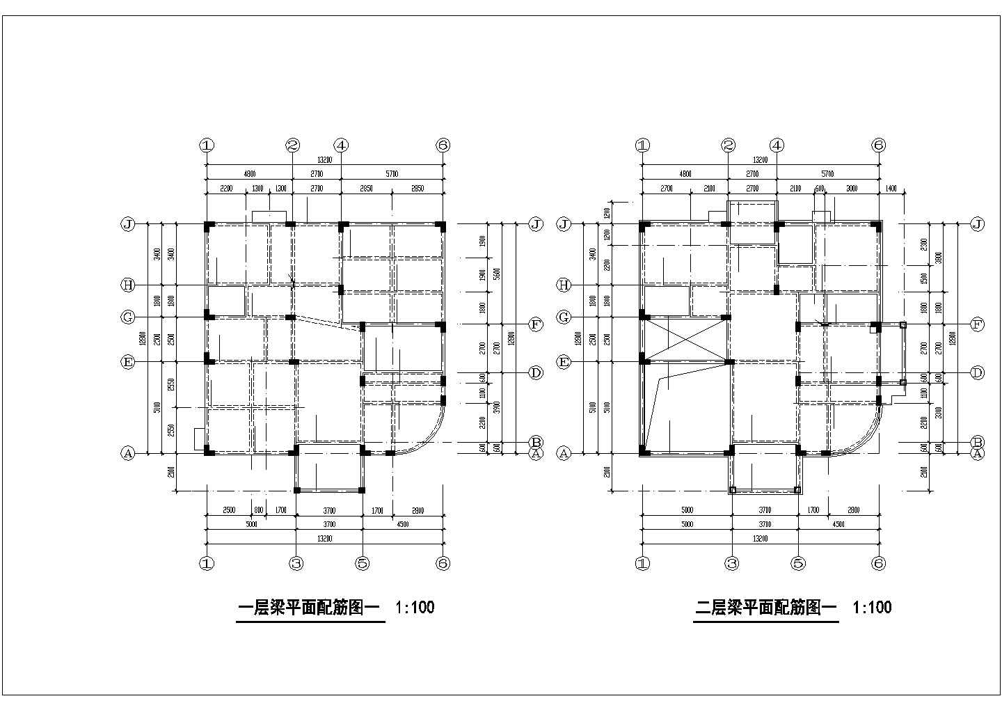 天津市某别墅区3层框混结构单体别墅全套结构设计CAD图纸