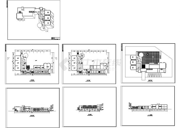 2层展览馆建筑方案设计图【平立剖（适合作业参考）】-图一