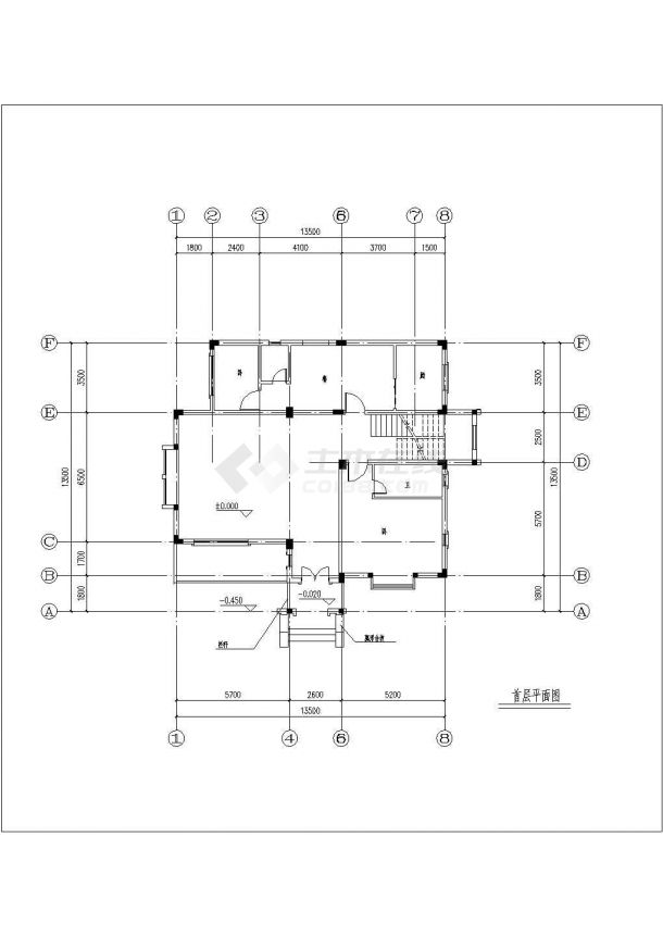 310平米左右三层混合结构单体别墅平立面设计CAD图纸（含效果图）-图一