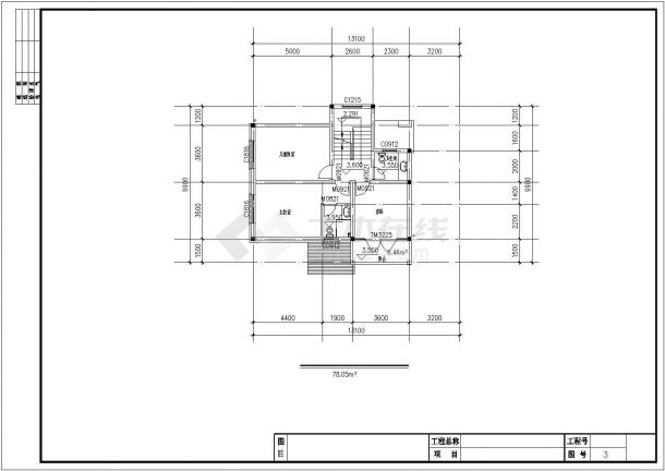 230平米左右3层砖混结构单体乡村别墅建筑设计CAD图纸（含效果图）-图二