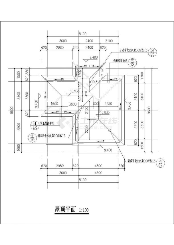 某村镇占地90平米3层砖混结构单体别墅建筑+结构设计CAD图纸-图一