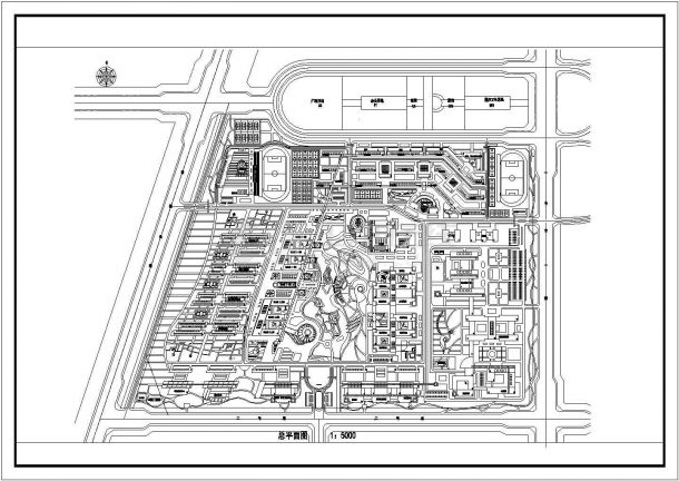 某大学规划投标方案设计全套施工cad图，含效果图-图一