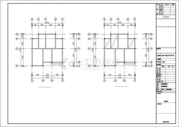 西安市某村镇占地100平米3层砖混结构私人别墅建筑设计CAD图纸-图一