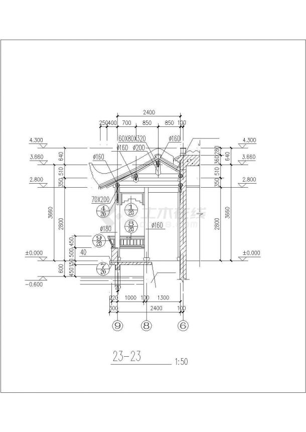 古建筑施工图歇山亭水榭