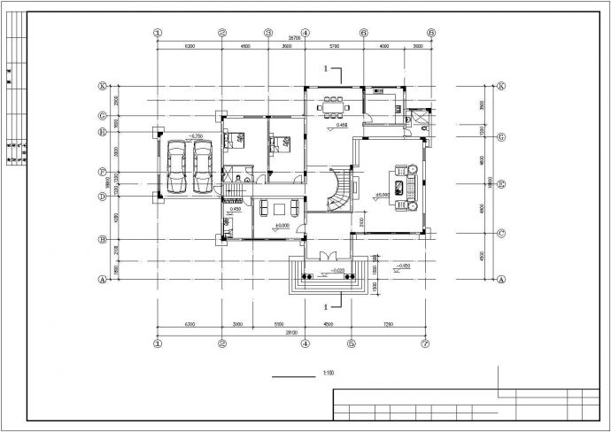 730平米3层砖混结构独院式别墅全套建筑设计CAD图纸_图1