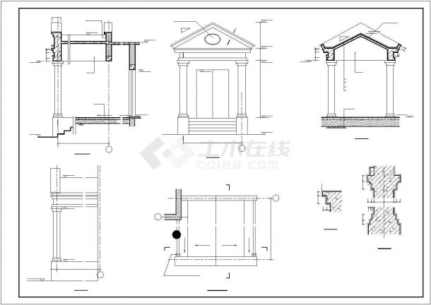 265平米3层框混结构单体别墅全套平立剖面设计CAD图纸（含效果图）-图一