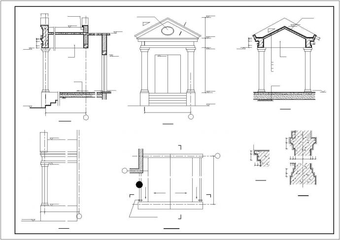 265平米3层框混结构单体别墅全套平立剖面设计CAD图纸（含效果图）_图1