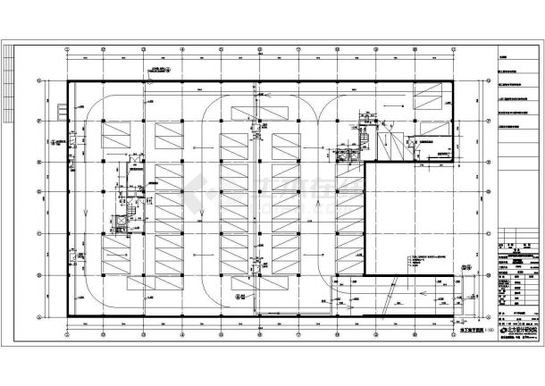 办公楼设计_郑州某工厂9800平米4层框架结构办公楼全套建筑设计CAD设计图-图一