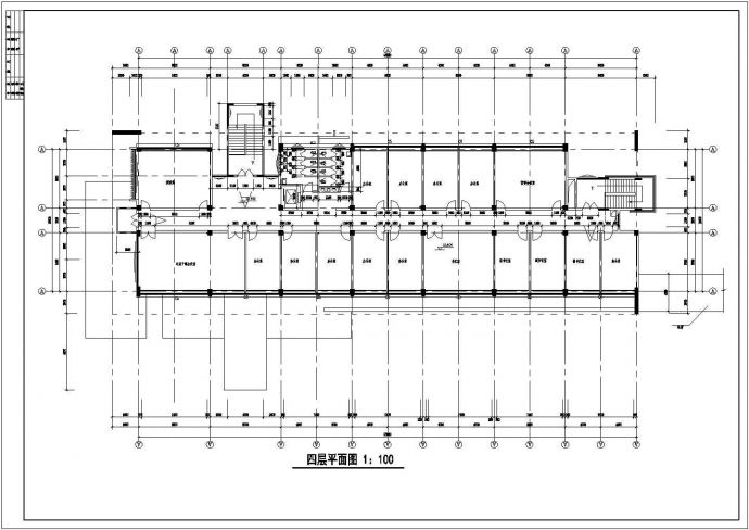 办公楼设计_某学院行政办公楼平面图设计全套施工cad图，含效果图_图1