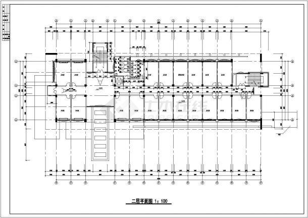 办公楼设计_某学院行政办公楼平面图设计全套施工cad图，含效果图-图二