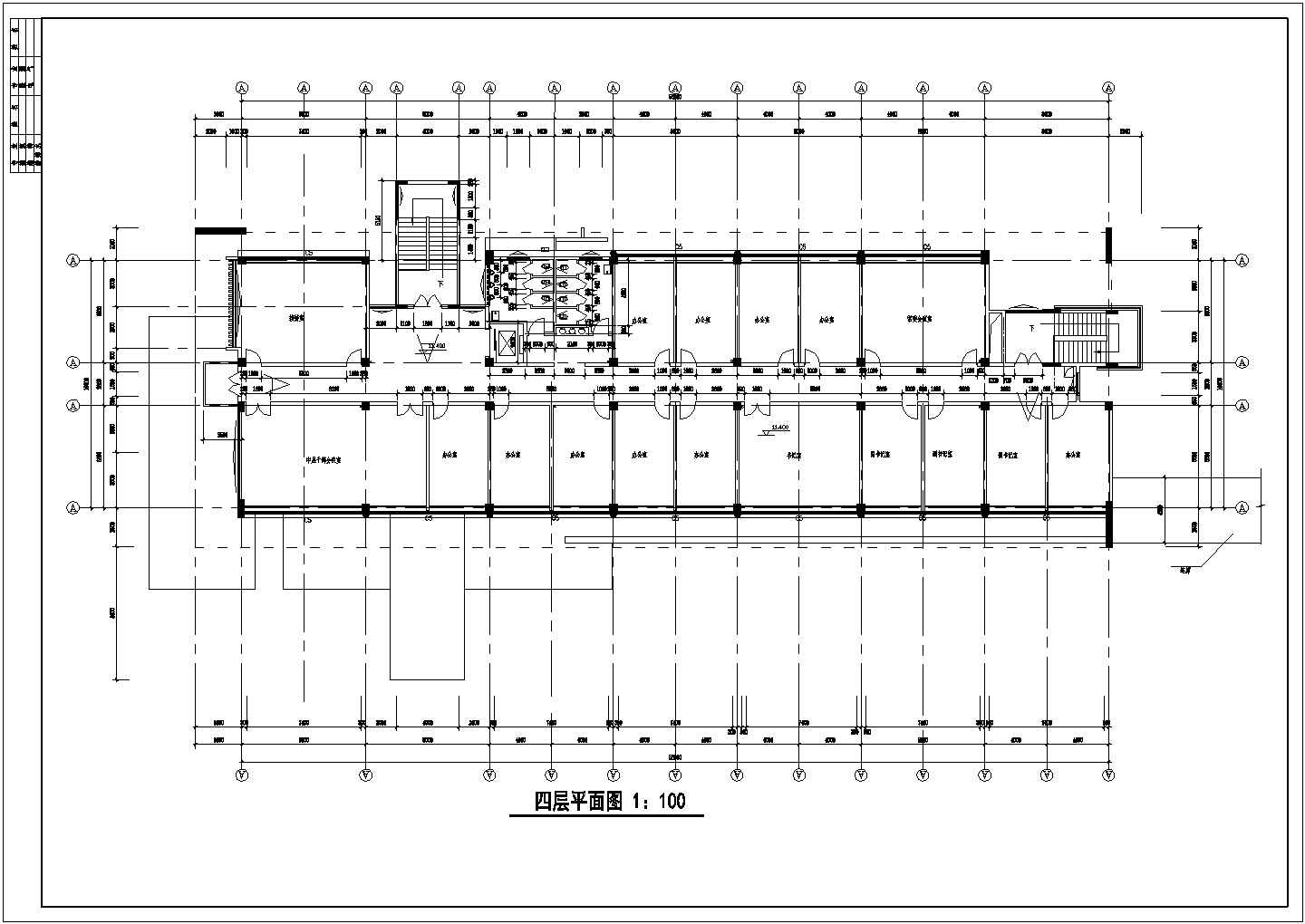 办公楼设计_某学院行政办公楼平面图设计全套施工cad图，含效果图
